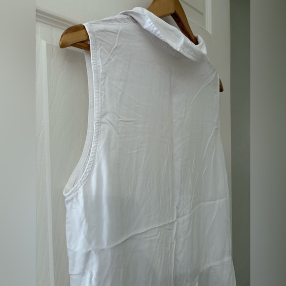 Beach Lunch Lounge crisp white tank button down collared size large lightweight - Picture 5 of 10